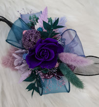 Load image into Gallery viewer, Multicoloured preserved flowers n crystals corsage & buttonhole set - School formal, prom, graduation, wedding