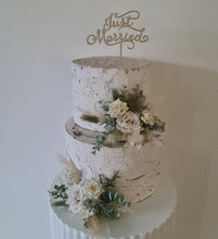 Load image into Gallery viewer, Double Everlasting flowers cake topper - Sage & neutral