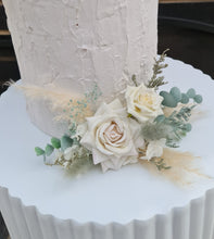 Load image into Gallery viewer, Double Everlasting flowers cake topper - Sage & neutral
