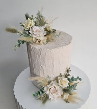 Load image into Gallery viewer, Double Everlasting flowers cake topper - Sage & neutral