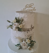 Load image into Gallery viewer, Double Everlasting flowers cake topper - Sage & neutral