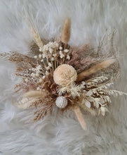 Load image into Gallery viewer, Boho preserved flowers cake topper w palm leaf