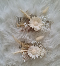 Load image into Gallery viewer, Boho Triple flowers cake topper - engagement, wedding