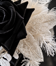 Load image into Gallery viewer, Black & white everlasting flowers corsage & boutonniere - School formal, prom, graduation, wedding