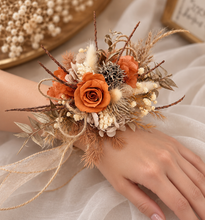 Load image into Gallery viewer, Rustic twigs preserved roses corsage & boutonniere set - School formal, prom, graduation, wedding