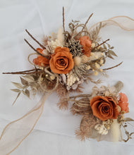 Load image into Gallery viewer, Rustic twigs preserved roses corsage & boutonniere set - School formal, prom, graduation, wedding