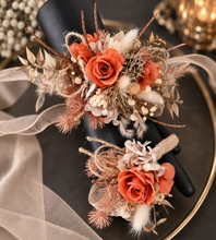Load image into Gallery viewer, Rustic twigs preserved roses corsage & boutonniere set - School formal, prom, graduation, wedding