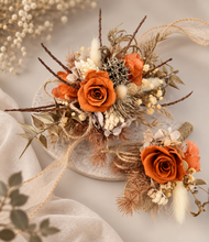 Load image into Gallery viewer, Rustic twigs preserved roses corsage & boutonniere set - School formal, prom, graduation, wedding