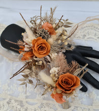 Load image into Gallery viewer, Rustic twigs preserved roses corsage & boutonniere set - School formal, prom, graduation, wedding