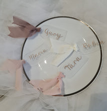 Load image into Gallery viewer, Personalised acrylic tag, custom wedding, event badge – Glitter letters