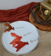 Load image into Gallery viewer, Personalised acrylic tag, custom wedding, event badge – Glitter letters