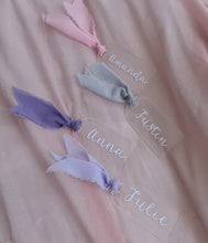Load image into Gallery viewer, Personalised acrylic tag, custom wedding, event badge – Plain colour