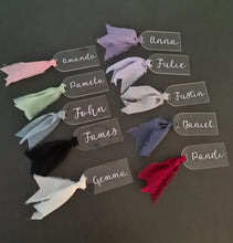 Load image into Gallery viewer, Personalised acrylic tag, custom wedding, event badge – Plain colour