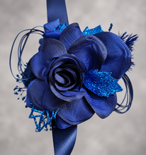Load image into Gallery viewer, Dark Blue Glitter Corsage AB1162 - School formal, prom, graduation, wedding