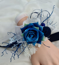 Load image into Gallery viewer, Dark Blue & Green Corsage AB1168 - School formal, prom, graduation, wedding