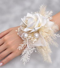 Load image into Gallery viewer, Off White Everlasting Flowers Corsage AB1169 - School formal, prom, graduation, wedding