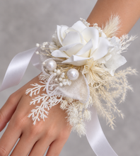 Load image into Gallery viewer, Off White Everlasting Flowers Corsage AB1169 - School formal, prom, graduation, wedding