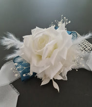 Load image into Gallery viewer, Off White / Blue Everlasting Flowers Corsage AB1170 - School formal, prom, graduation, wedding