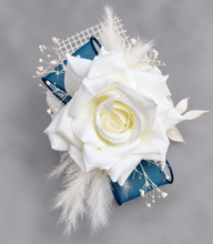 Load image into Gallery viewer, Off White / Blue Everlasting Flowers Corsage AB1170 - School formal, prom, graduation, wedding