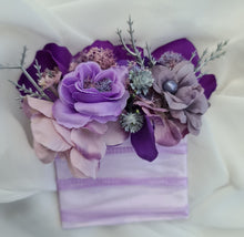 Load image into Gallery viewer, Purple violet corsage & pocket flowers set AB1173 - School formal, prom, graduation, wedding