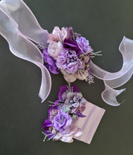Load image into Gallery viewer, Purple violet corsage & pocket flowers set AB1173 - School formal, prom, graduation, wedding