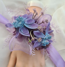 Load image into Gallery viewer, Blue violet everlasting flowers corsage AB1174 - School formal, prom, graduation, wedding