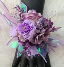 Load image into Gallery viewer, Purple violet corsage & buttonhole set AB1175 - School formal, prom, graduation, wedding