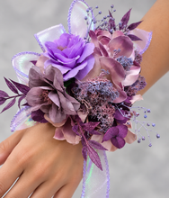 Load image into Gallery viewer, Purple violet corsage & buttonhole set AB1175 - School formal, prom, graduation, wedding