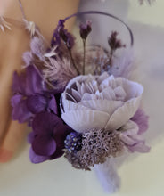 Load image into Gallery viewer, Purple violet peony corsage & buttonhole set AB1176 - School formal, prom, graduation, wedding