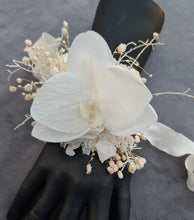 Load image into Gallery viewer, Real touch white orchid corsage & buttonhole set AB1179 - School formal, prom, graduation, wedding