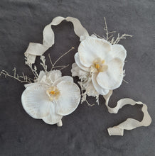 Load image into Gallery viewer, Real touch nude orchid corsage & buttonhole set AB1180 - School formal, prom, graduation, wedding