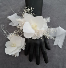 Load image into Gallery viewer, Real touch white orchid corsage & buttonhole set AB1181 - School formal, prom, graduation, wedding