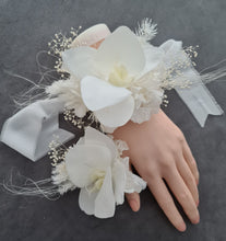 Load image into Gallery viewer, Real touch white orchid corsage & buttonhole set AB1181 - School formal, prom, graduation, wedding