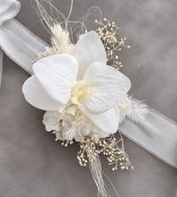 Load image into Gallery viewer, Real touch white orchid corsage & buttonhole set AB1181 - School formal, prom, graduation, wedding