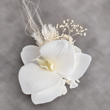 Load image into Gallery viewer, Real touch white orchid corsage & buttonhole set AB1181 - School formal, prom, graduation, wedding