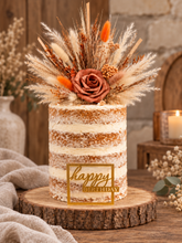 Load image into Gallery viewer, Fluffy orange / terracotta / neutral Cake topper