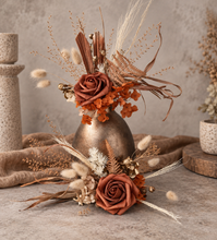 Load image into Gallery viewer, Rustic copper gold orange double cake topper