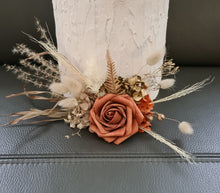 Load image into Gallery viewer, Rustic copper gold orange double cake topper