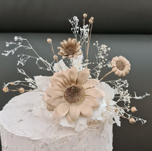 Load image into Gallery viewer, Champagne gold, white, neutral Double cake topper