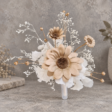Load image into Gallery viewer, Champagne gold, white, neutral Double cake topper