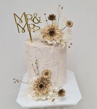 Load image into Gallery viewer, Champagne gold, white, neutral Double cake topper