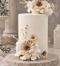 Load image into Gallery viewer, Champagne gold, white, neutral Double cake topper