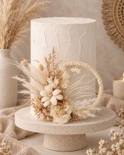 Load image into Gallery viewer, Handcrafted boho preserved flowers hoop / cake topper – 5inch