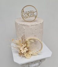 Load image into Gallery viewer, Handcrafted boho preserved flowers hoop / cake topper – 5inch