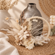 Load image into Gallery viewer, Handcrafted boho preserved flowers hoop / cake topper – 5inch