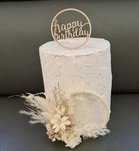 Load image into Gallery viewer, Handcrafted boho preserved flowers hoop / cake topper – 5inch