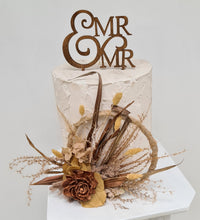 Load image into Gallery viewer, Handcrafted copper mustard preserved flowers hoop / cake topper – 6inch