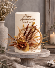 Load image into Gallery viewer, Handcrafted copper mustard preserved flowers hoop / cake topper – 6inch