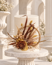 Load image into Gallery viewer, Handcrafted copper mustard preserved flowers hoop / cake topper – 6inch