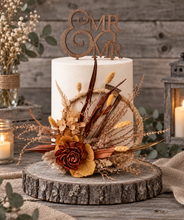 Load image into Gallery viewer, Handcrafted copper mustard preserved flowers hoop / cake topper – 6inch